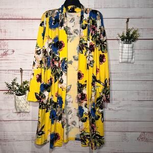 Boutique Buttery Soft Floral Longer Style Cardigan | Women’s Large